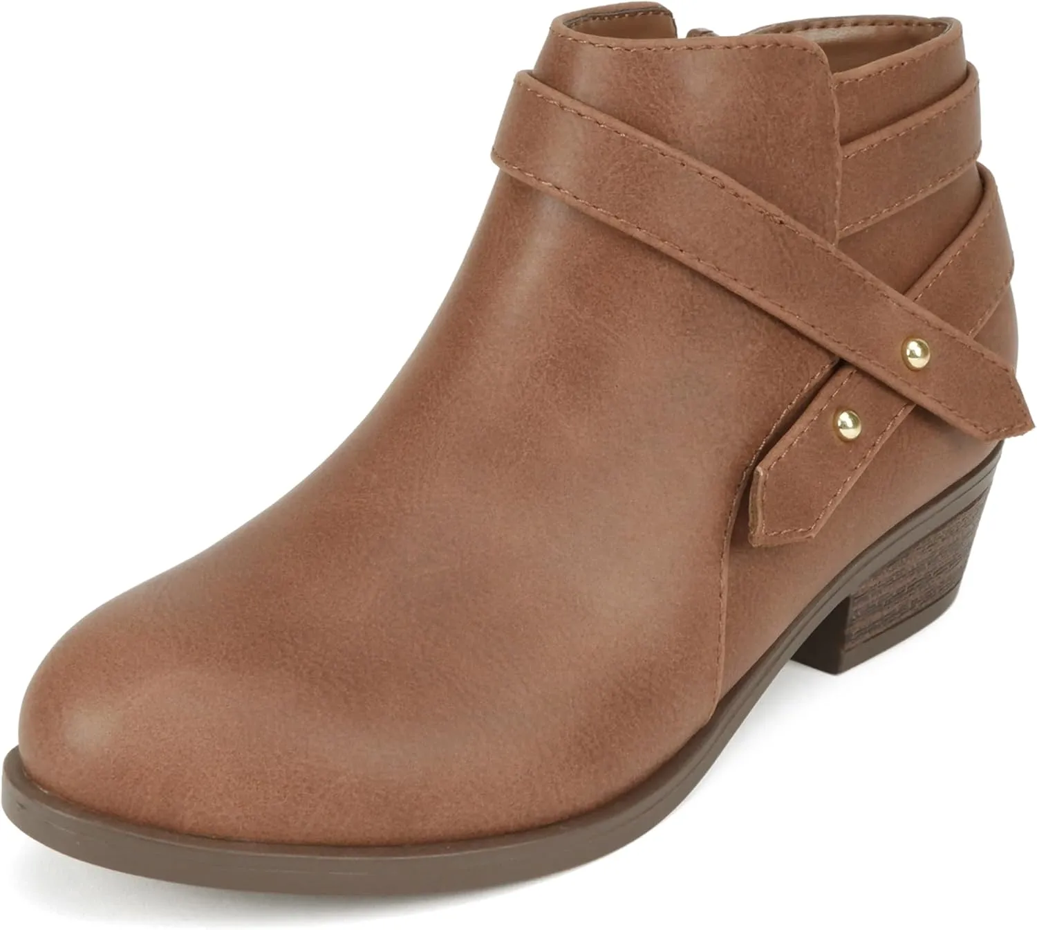 Soda SWEETEN-2 ~ Little Kids/Girls/Childrens Fashion Closed Toe Multi Strap Ankle Bootie Block Heel
