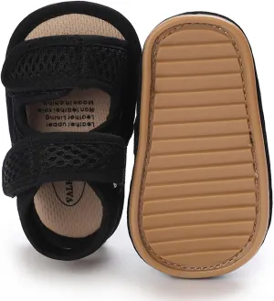 SOFMUO Baby Girls Boys Sparkly Bowknot Sandals Premium Soft Anti-Slip Rubber Sole Infant Summer Outdoor Shoes Toddler First Walkers