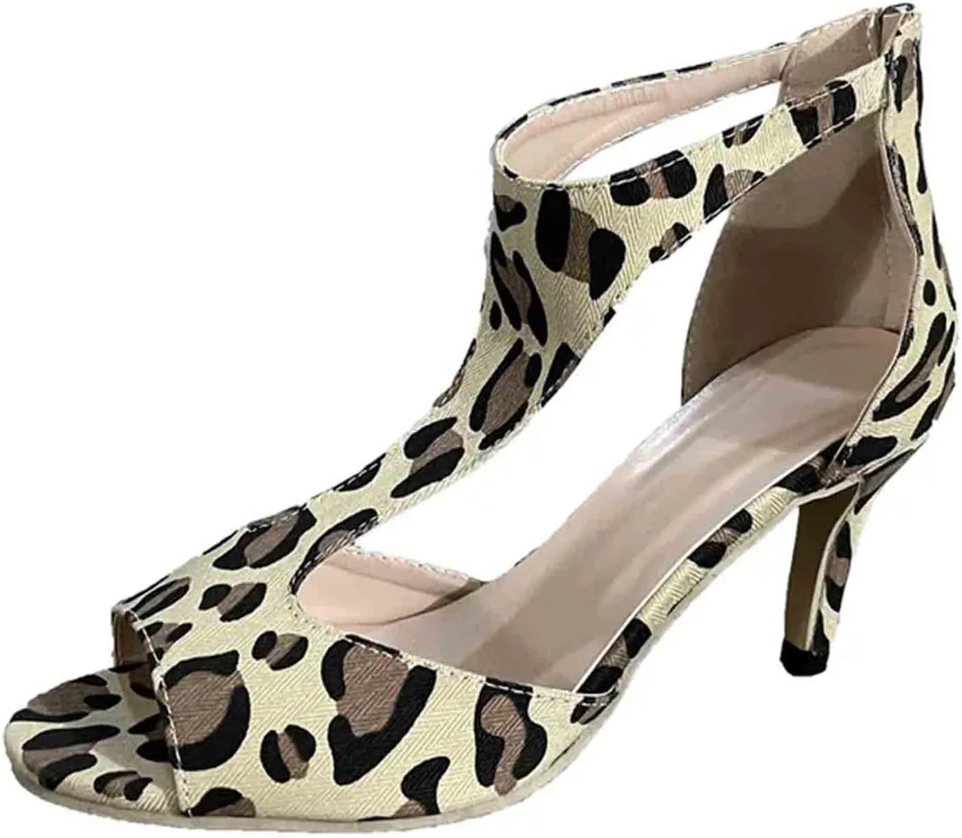 Summer Sandals For Women 2025,Dressy Summer Casual Suede Leather Sandal Orthopedic Back Zipper Dress Fish Mouth Closure Orthotic High Heels Beach Boho Outdoor Shoes for Daily Wear