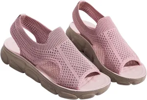 Summer Sandals for Women Hollow Out Breathable Casual Shoes Cushioned Footbed Arch-Support Outdoor Sandal