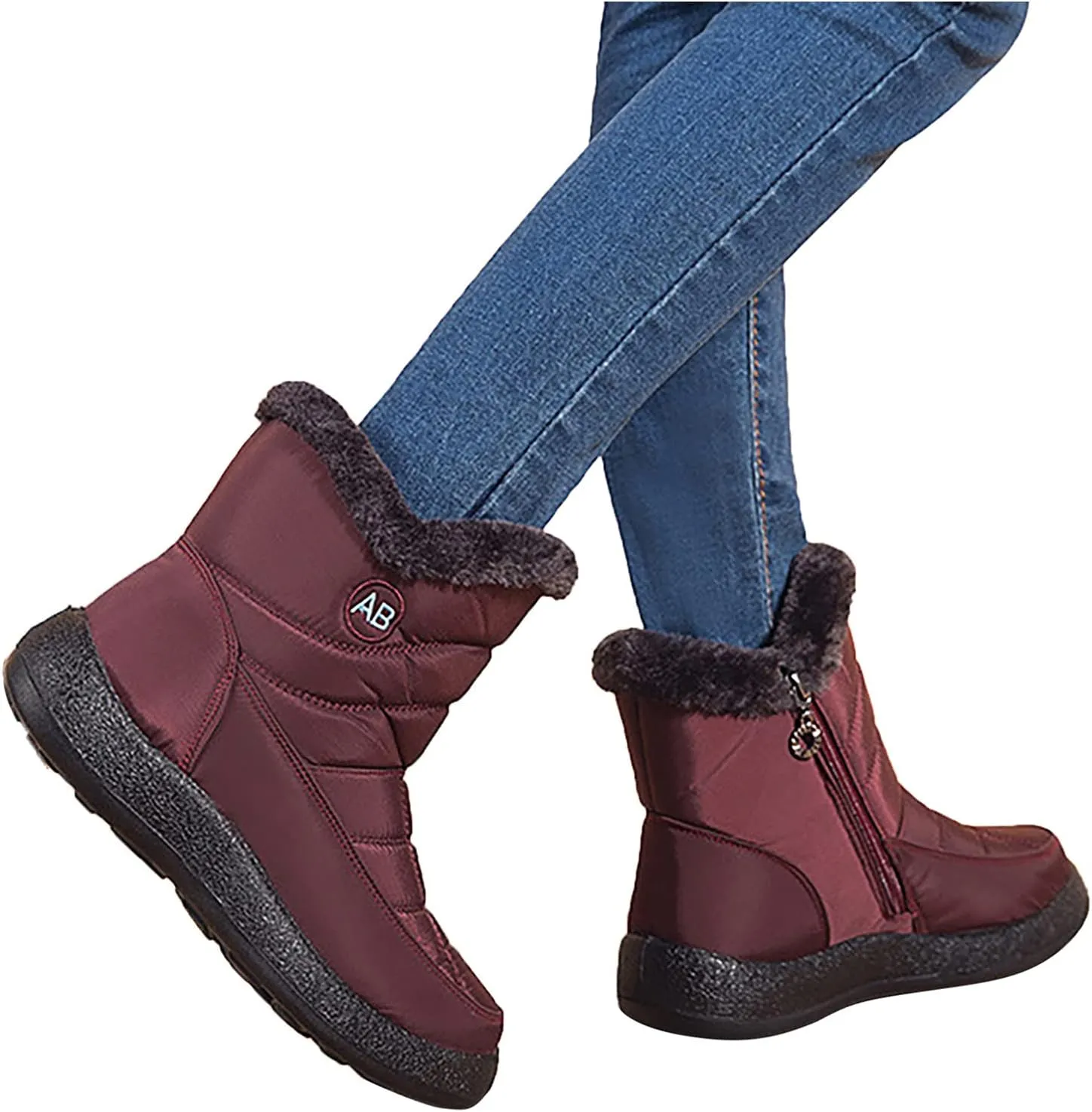 Tall Snow Boots for Women 2023 Womens Waterproof Snow Boots with Zipper Extra Wide Calf Womens Snow Boots Waterproof Boots for Women Wide Width Womens Winter Sneaker Boot