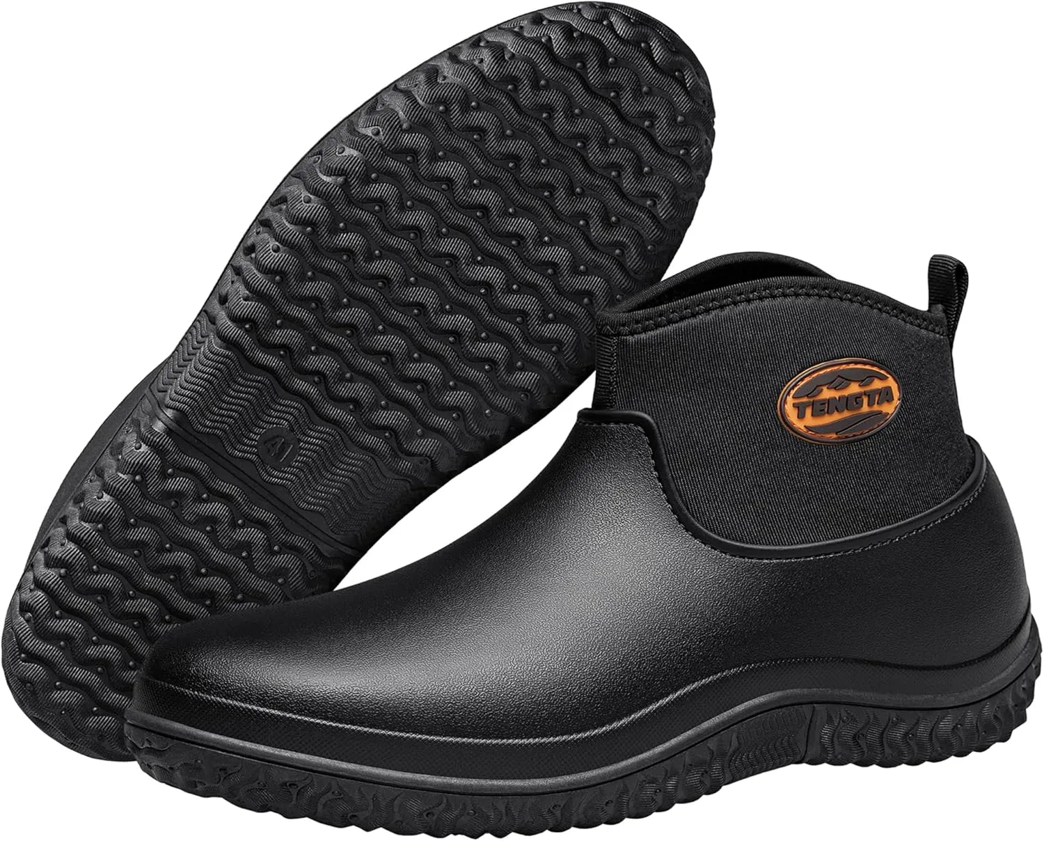TENGTA Unisex Waterproof Garden Shoes Mens Lightweight Slip-On Rain Mud Boots for Women Lawn Mowing Booties