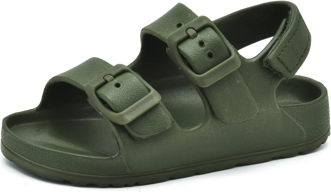 Toddler Unisex Adjustable Buckle Sandals ?C Comfortable Open Toe Beach & Pool Shoes for Boys & Girls with Back Strap