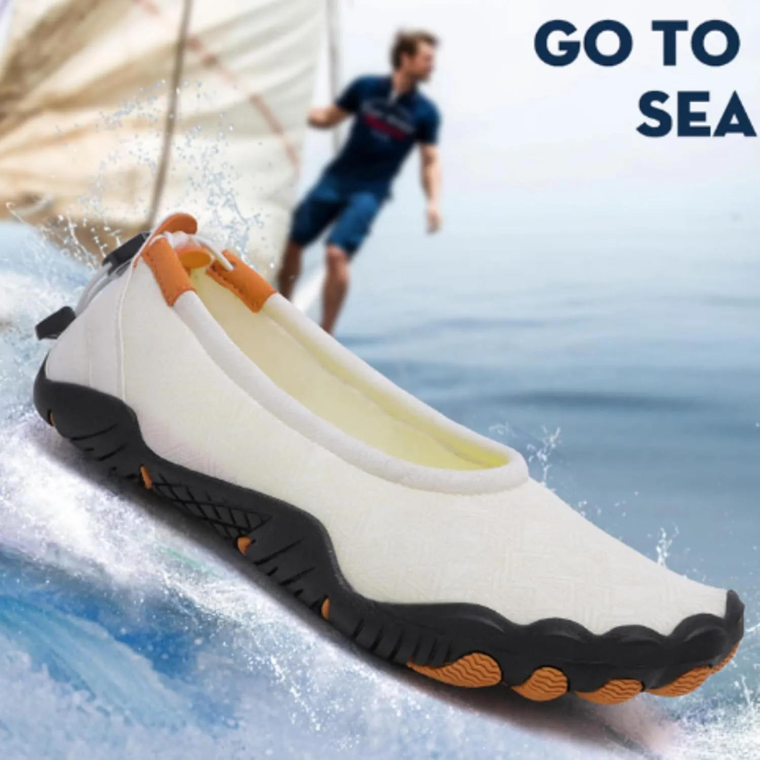 Water Shoes, Multi-Purpose Aqua Socks for Men & Women, Barefoot Beach Swim Surf Yoga Shoes with Drainage Holes & Non-Slip Outsole