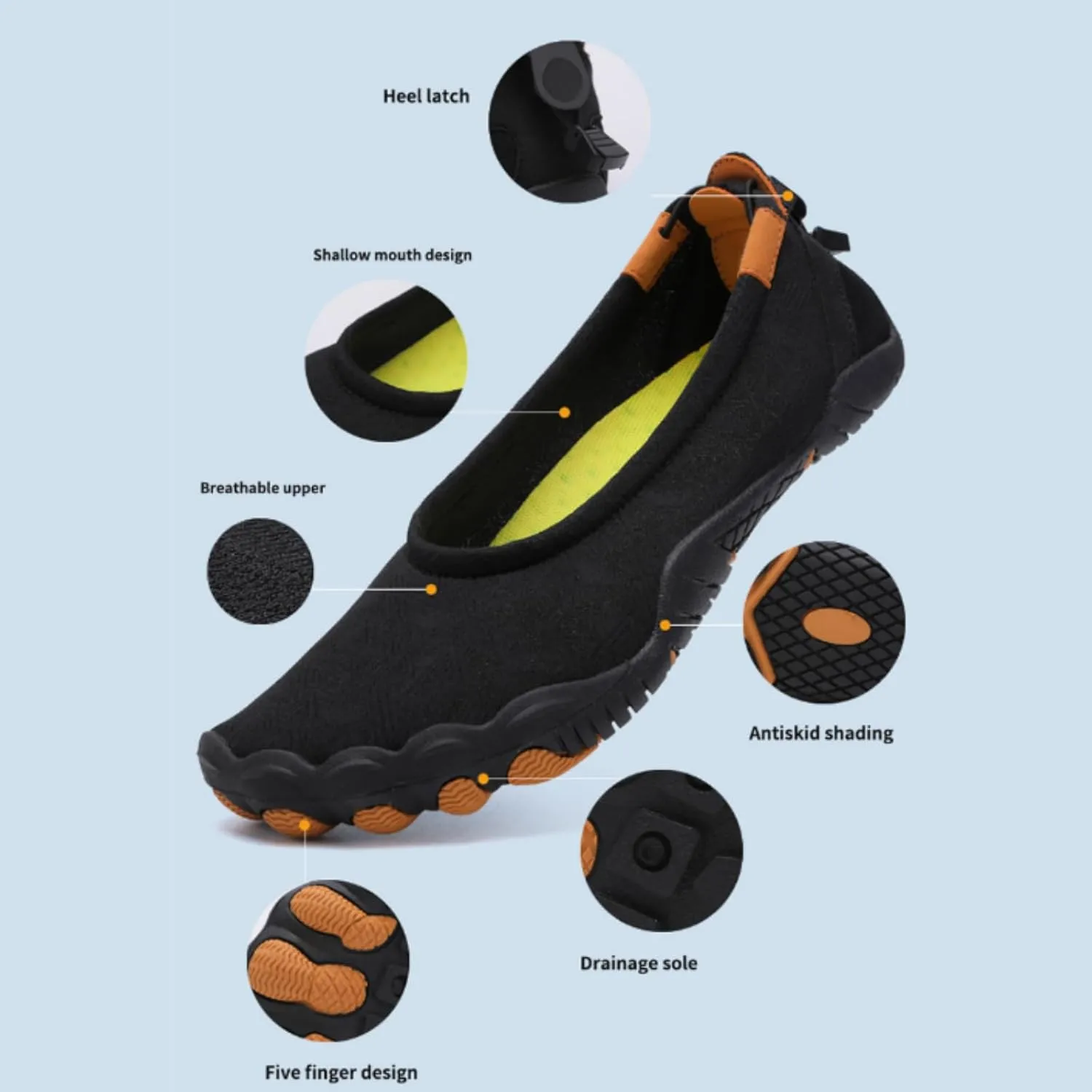Water Shoes, Multi-Purpose Aqua Socks for Men & Women, Barefoot Beach Swim Surf Yoga Shoes with Drainage Holes & Non-Slip Outsole