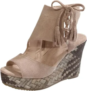 Wedge Sandals for Women 2025 Fishmouth Open Toe Shoes High Wedge Heel Side Zipper Slingback Ankle Strapy Beach Summer Footwear Arch Support Orthopedic Platform Sandals