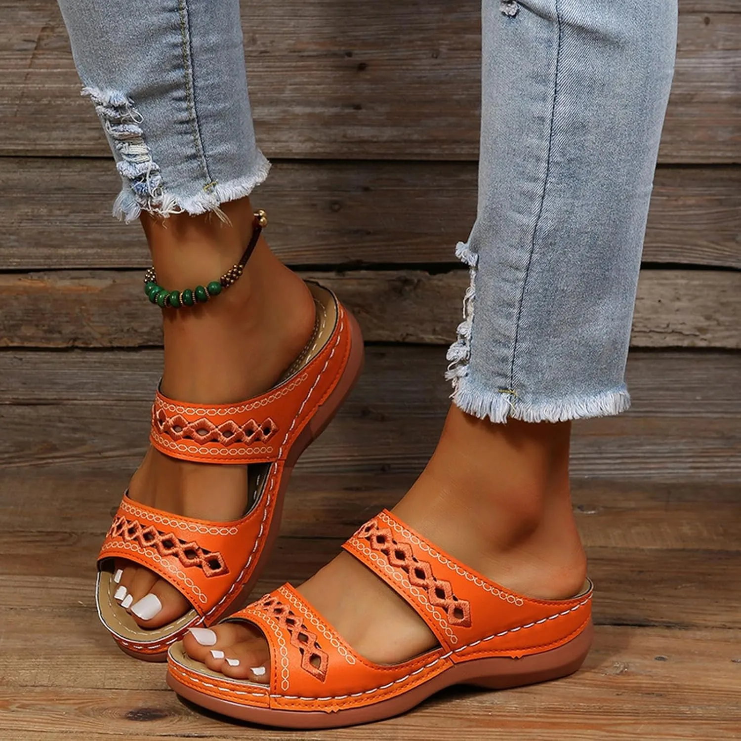 Wedge Sandals for Women Dressy Orthopedic Open Toe Casual Slip on Beach Outdoor Shoes Womens Sandals Comfortable