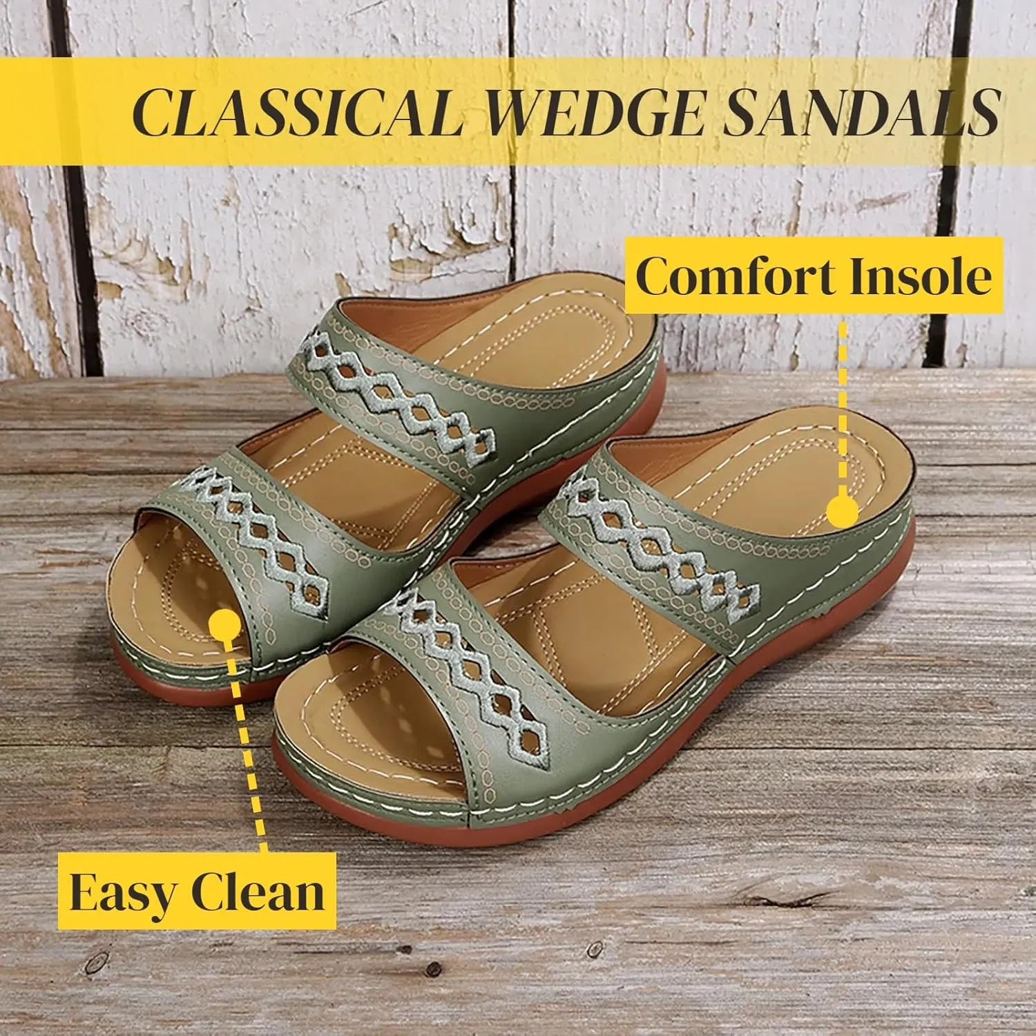 Wedge Sandals for Women Dressy Orthopedic Open Toe Casual Slip on Beach Outdoor Shoes Womens Sandals Comfortable