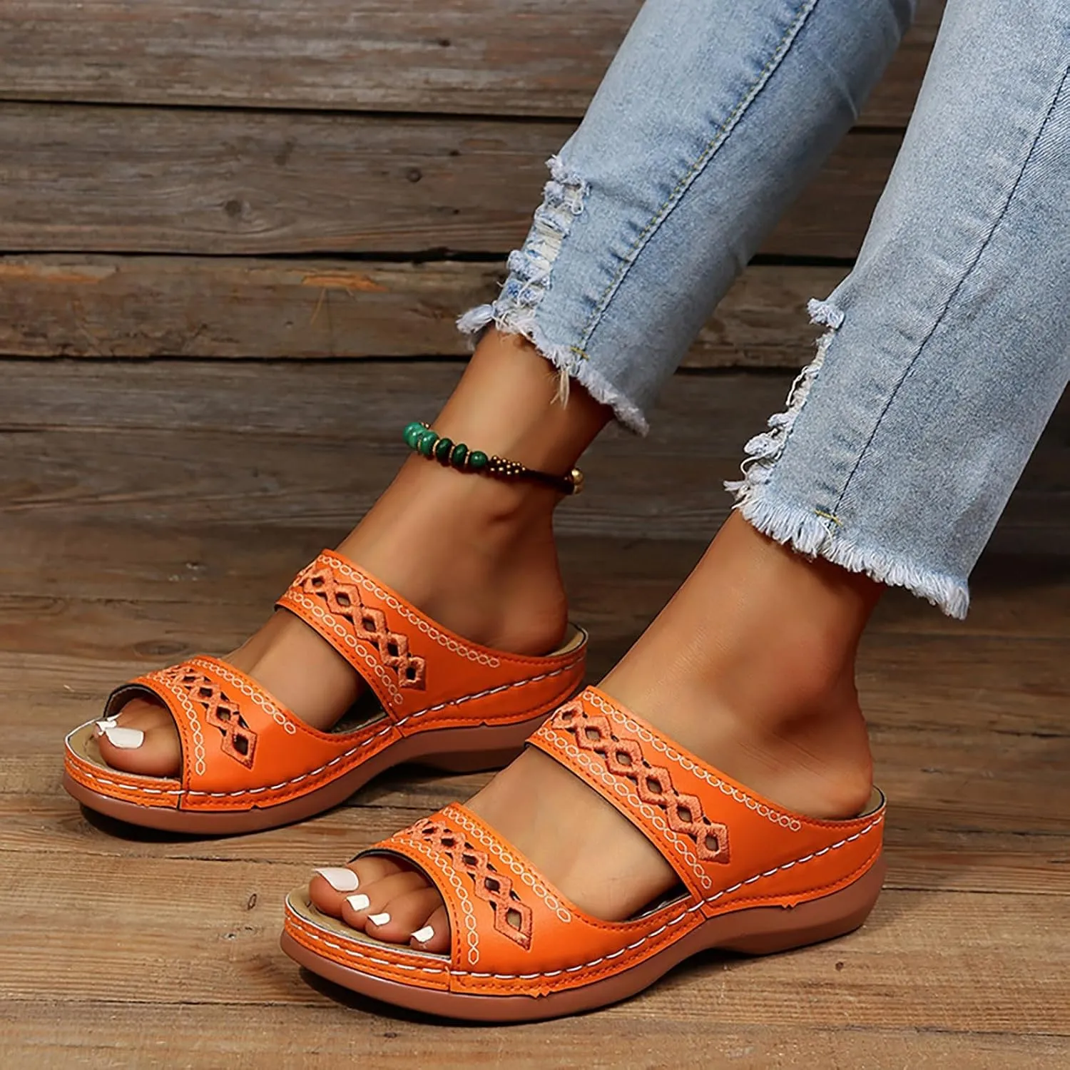 Wedge Sandals for Women Dressy Orthopedic Open Toe Casual Slip on Beach Outdoor Shoes Womens Sandals Comfortable