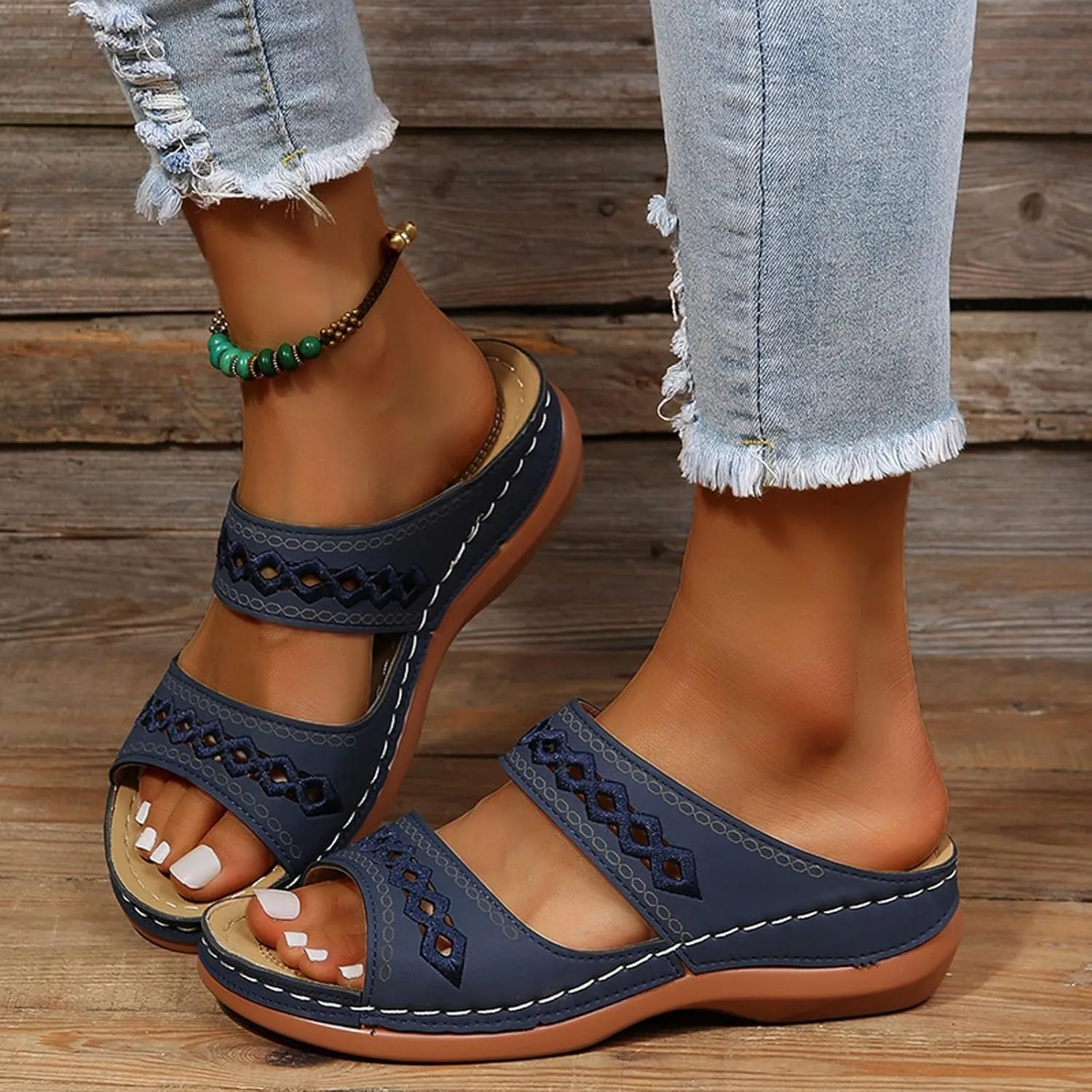 Wedge Sandals for Women Dressy Orthopedic Open Toe Casual Slip on Beach Outdoor Shoes Womens Sandals Comfortable