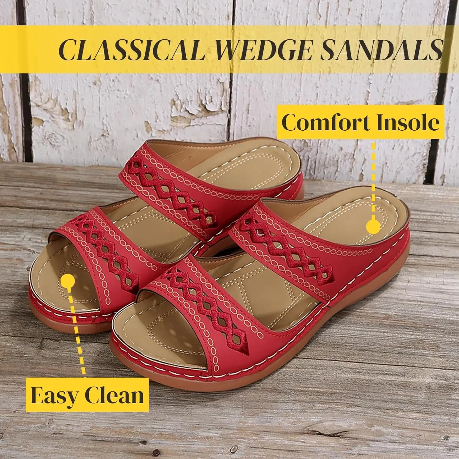 Wedge Sandals for Women Dressy Orthopedic Open Toe Casual Slip on Beach Outdoor Shoes Womens Sandals Comfortable
