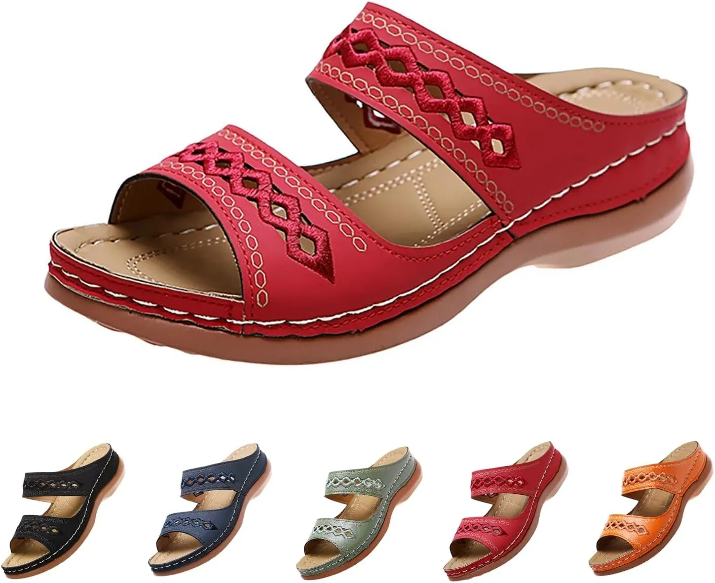 Wedge Sandals for Women Dressy Orthopedic Open Toe Casual Slip on Beach Outdoor Shoes Womens Sandals Comfortable