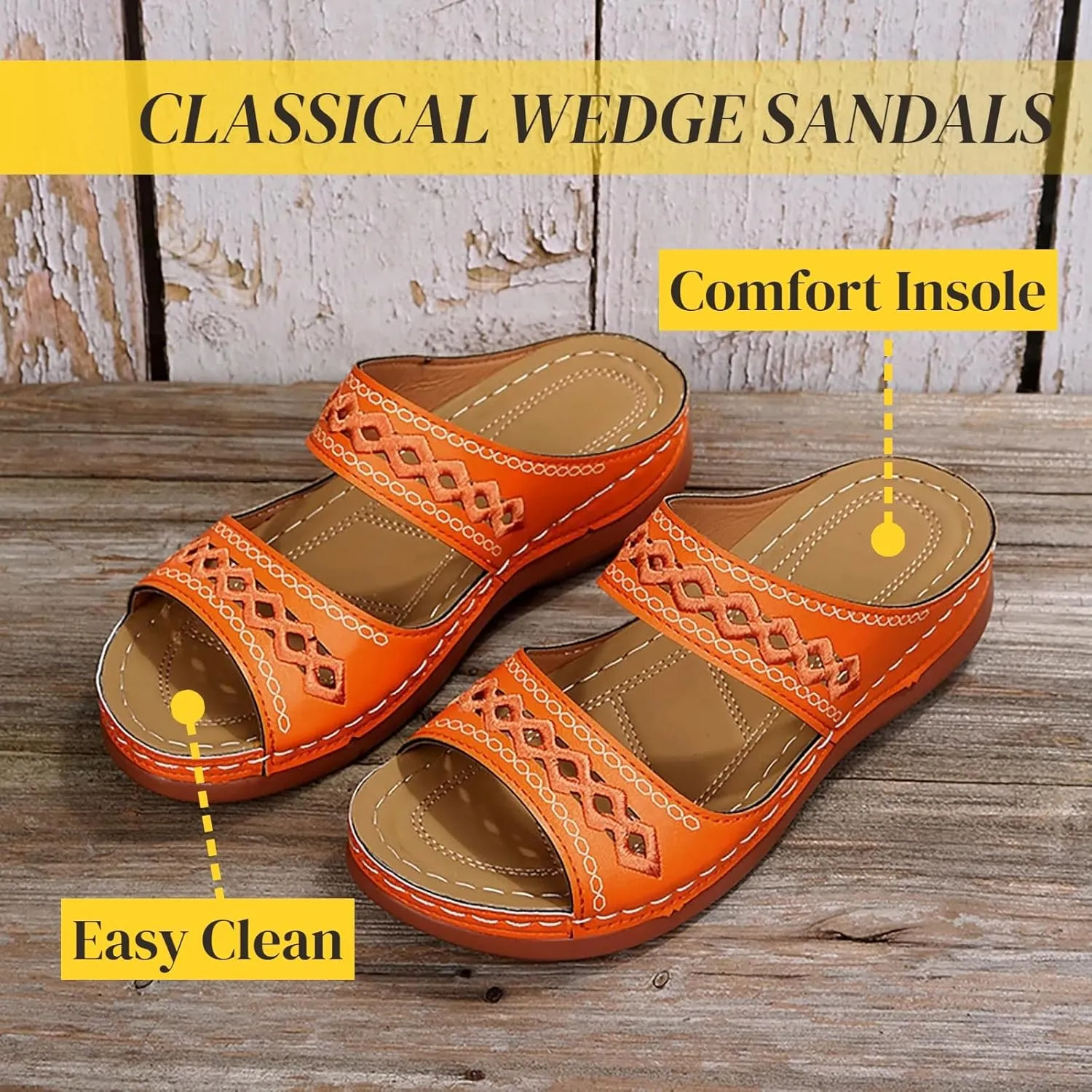 Wedge Sandals for Women Dressy Orthopedic Open Toe Casual Slip on Beach Outdoor Shoes Womens Sandals Comfortable