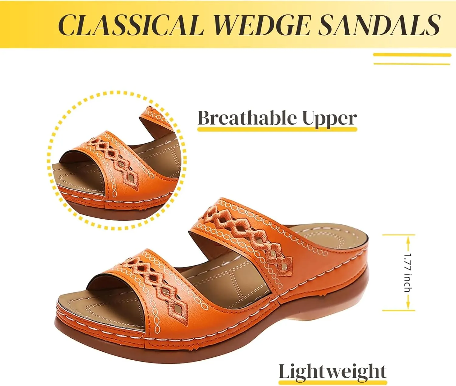 Wedge Sandals for Women Dressy Orthopedic Open Toe Casual Slip on Beach Outdoor Shoes Womens Sandals Comfortable