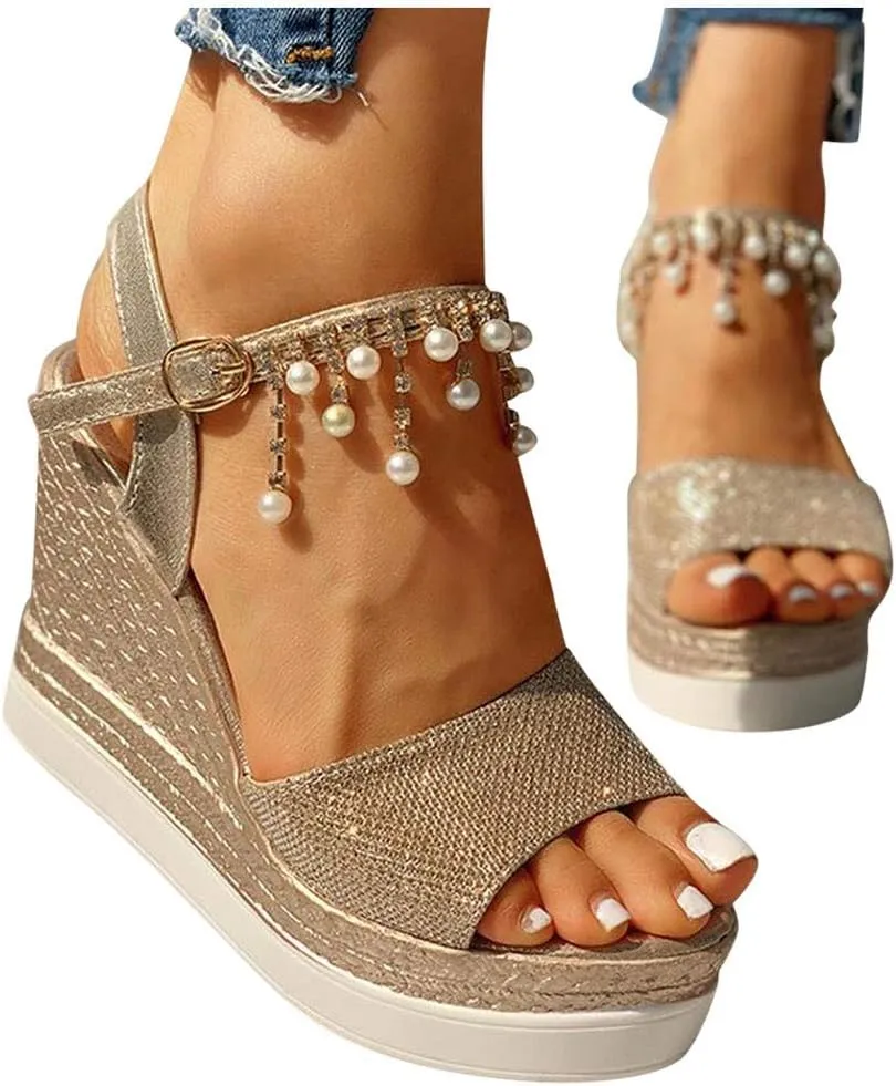 Wedge Sandals for Women Wide Fit with Cushioned Insole and Slip On Comfortable for Plantar Fasciitis Relief Orthopedic Sandal Beach Dressy Flip Flops for Wide Toe 2025 Spring
