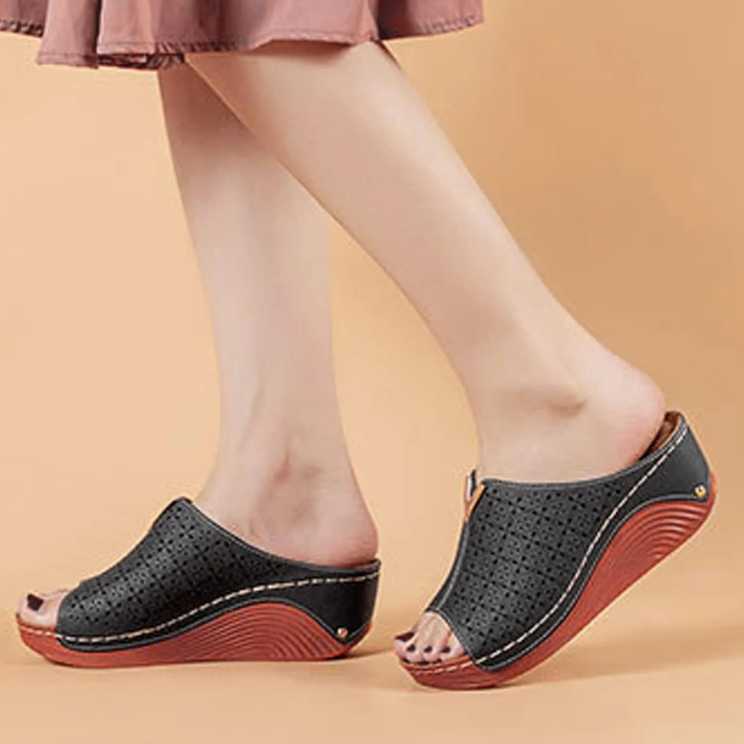 Wedge Sandals for Women Wide Fit with Cushioned Insole and Slip On Comfortable for Plantar Fasciitis Relief Orthopedic Sandal Beach Dressy Flip Flops for Wide Toe 2025 Spring