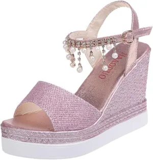 Wedge Sandals for Women Wide Fit with Cushioned Insole and Slip On Comfortable for Plantar Fasciitis Relief Orthopedic Sandal Beach Dressy Flip Flops for Wide Toe 2025 Spring