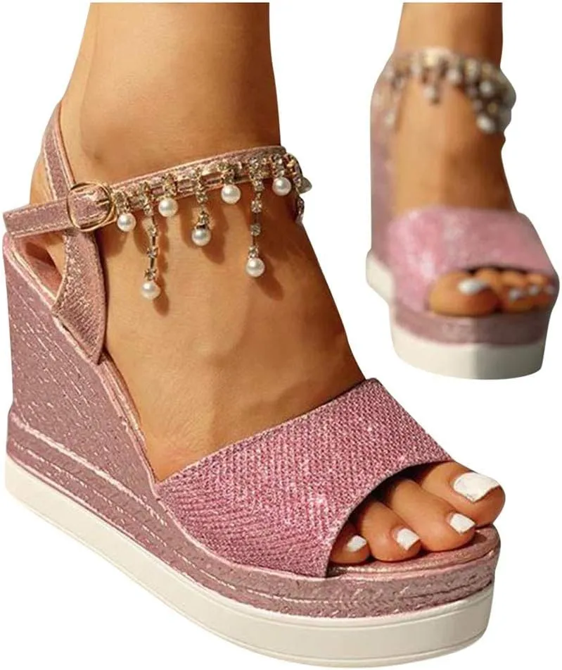 Wedge Sandals for Women Wide Fit with Cushioned Insole and Slip On Comfortable for Plantar Fasciitis Relief Orthopedic Sandal Beach Dressy Flip Flops for Wide Toe 2025 Spring