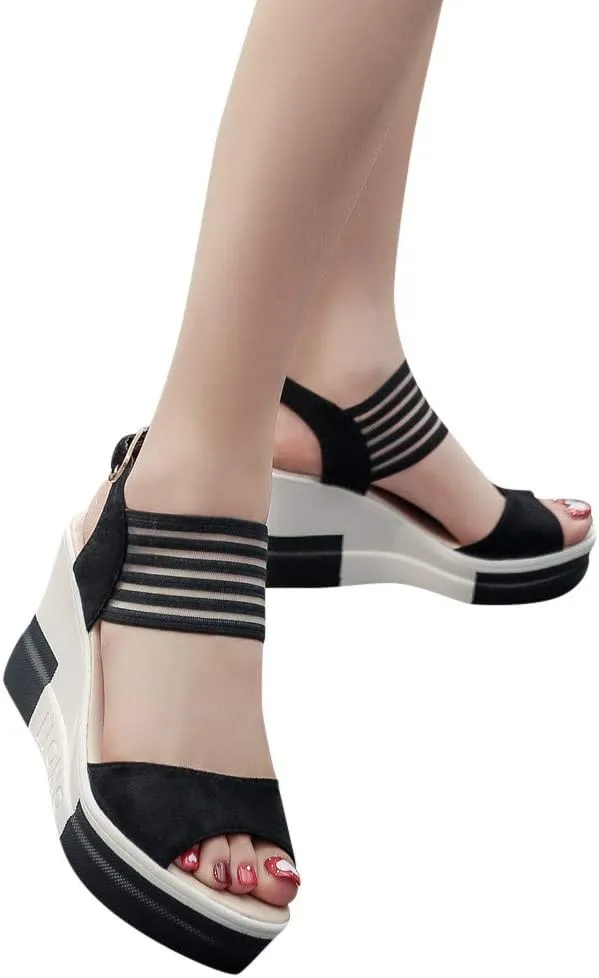 Wedges for Womens Wedge Sandals for Womens Heels Shoes Girls Ladies Summer Beach Casual Slip on
