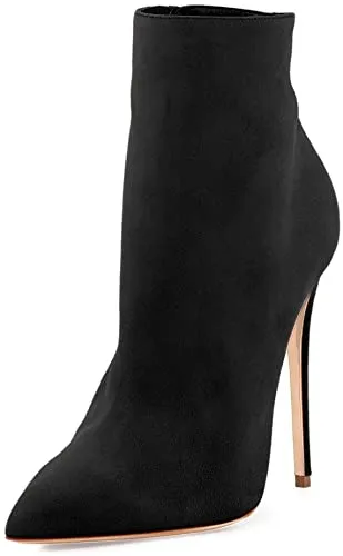 White Leather Zipper Stiletto Heel Boots
