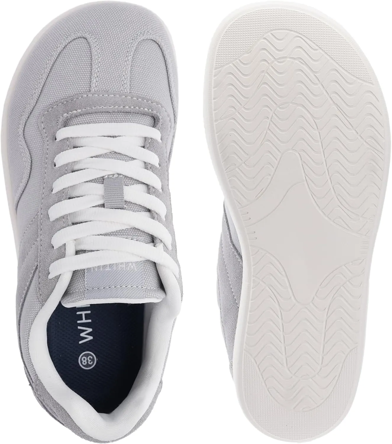 WHITIN Womens Wide Feather Sneakers | Canvas Casual Shoes | Zero Drop Sole