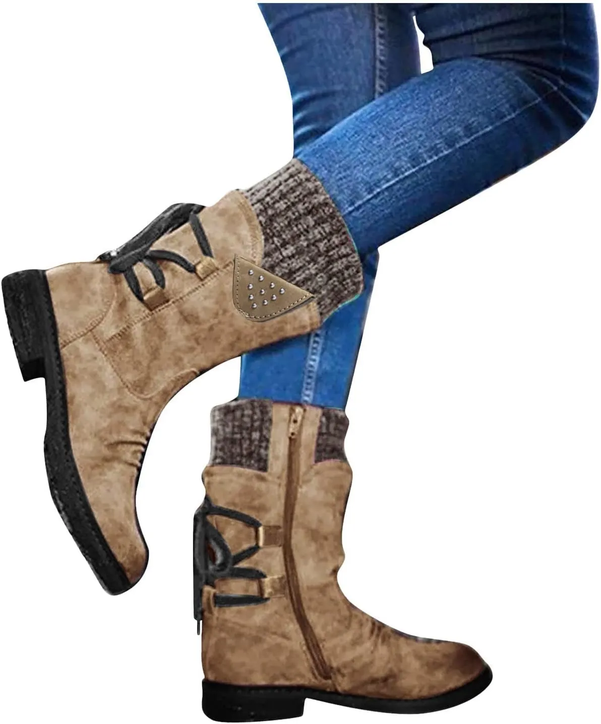 Winter Snow Boots for Women 2023 Womens Black Snow Boots Womens Snow Pants Waterproof Insulated Womens Waterproof Insulated Boots Wide Calf Botas De Invierno Para Mujer Tacon Alto