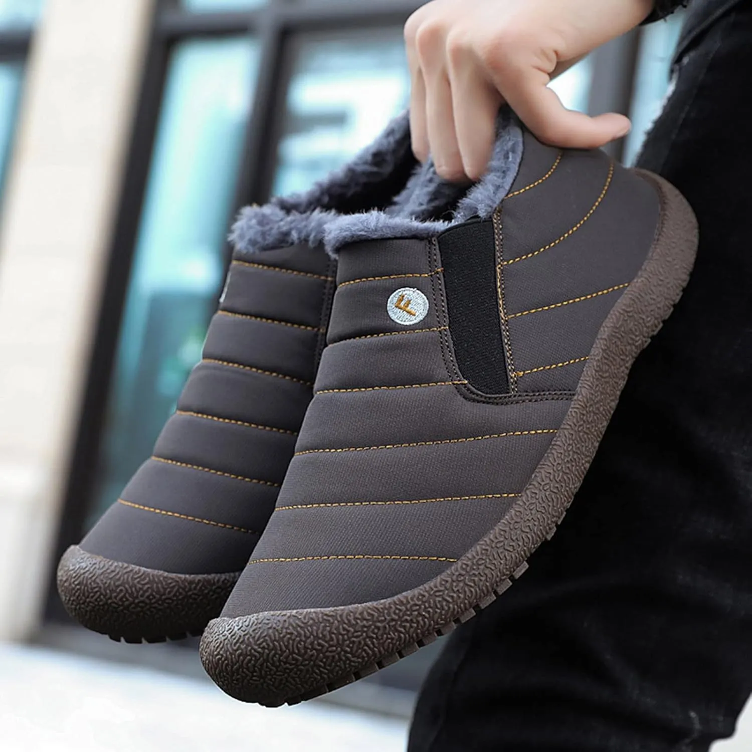 Winter Snow Boots for Women Slip on Womens Tall Pull on Snow Boots Womens Winter Boots Zipper Grey Waterproof Winter Womens Boots Size 10 Botas Termicas Para El Trabajo De Mujer