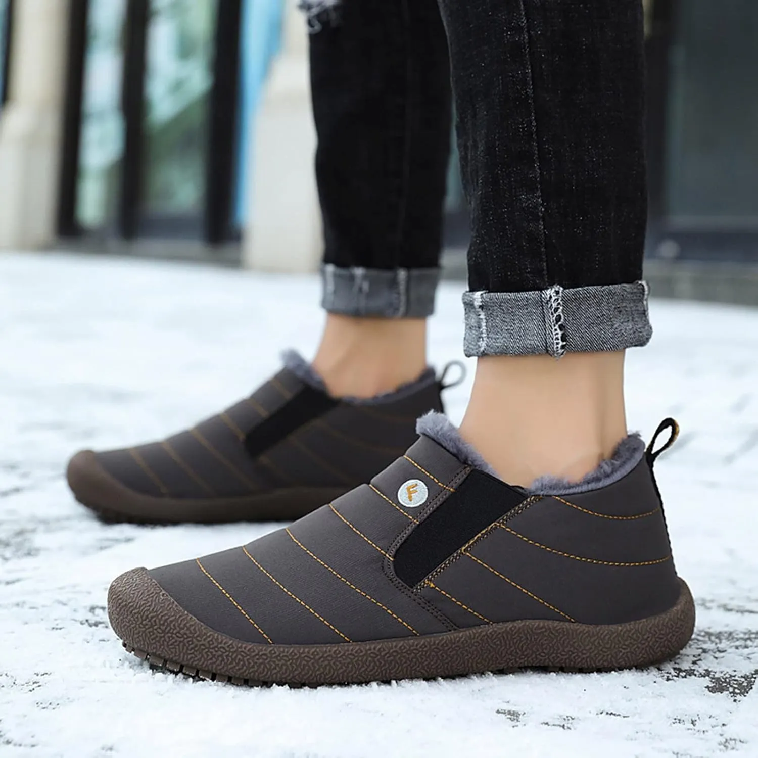Winter Snow Boots for Women Slip on Womens Tall Pull on Snow Boots Womens Winter Boots Zipper Grey Waterproof Winter Womens Boots Size 10 Botas Termicas Para El Trabajo De Mujer