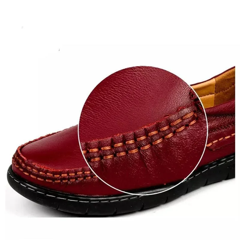 Woman handmade   shoes 100% genuine leather shoes