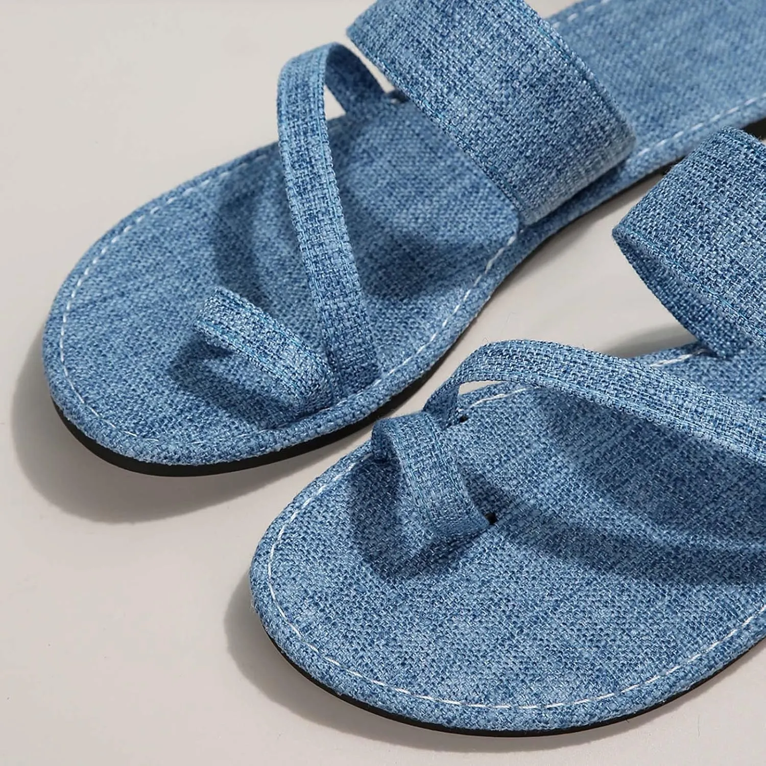 Womens Bath Slippers Size 8 Casual Denim Half Empty Slippers Flat Sandals Womens Slippers Size 11 Open Toe