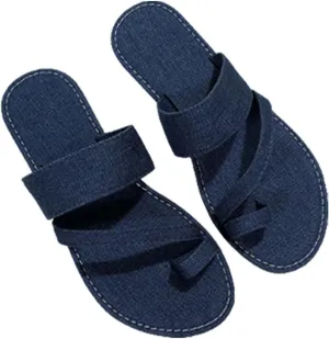 Womens Bath Slippers Size 8 Casual Denim Half Empty Slippers Flat Sandals Womens Slippers Size 11 Open Toe