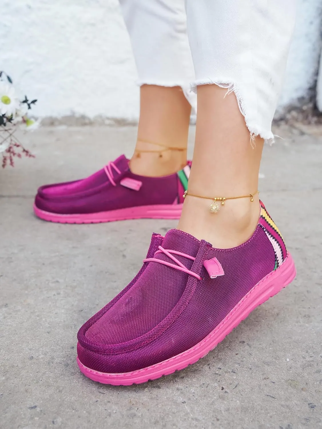 Women's Casual Boat Shoes Slip-on Loafers Lace-up Lightweight Breathable Orthopedic Easy Wear Walking Driving Outdoor Sneakers