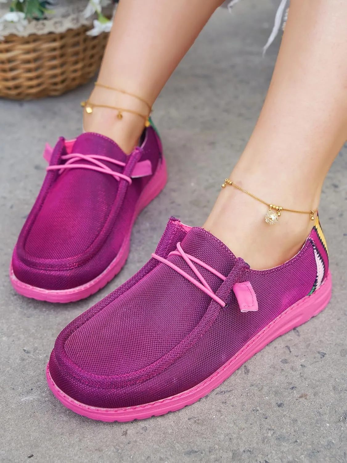 Women's Casual Boat Shoes Slip-on Loafers Lace-up Lightweight Breathable Orthopedic Easy Wear Walking Driving Outdoor Sneakers