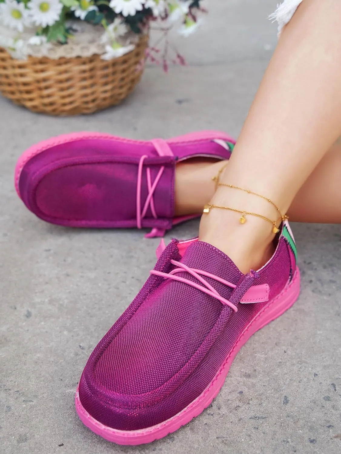 Women's Casual Boat Shoes Slip-on Loafers Lace-up Lightweight Breathable Orthopedic Easy Wear Walking Driving Outdoor Sneakers