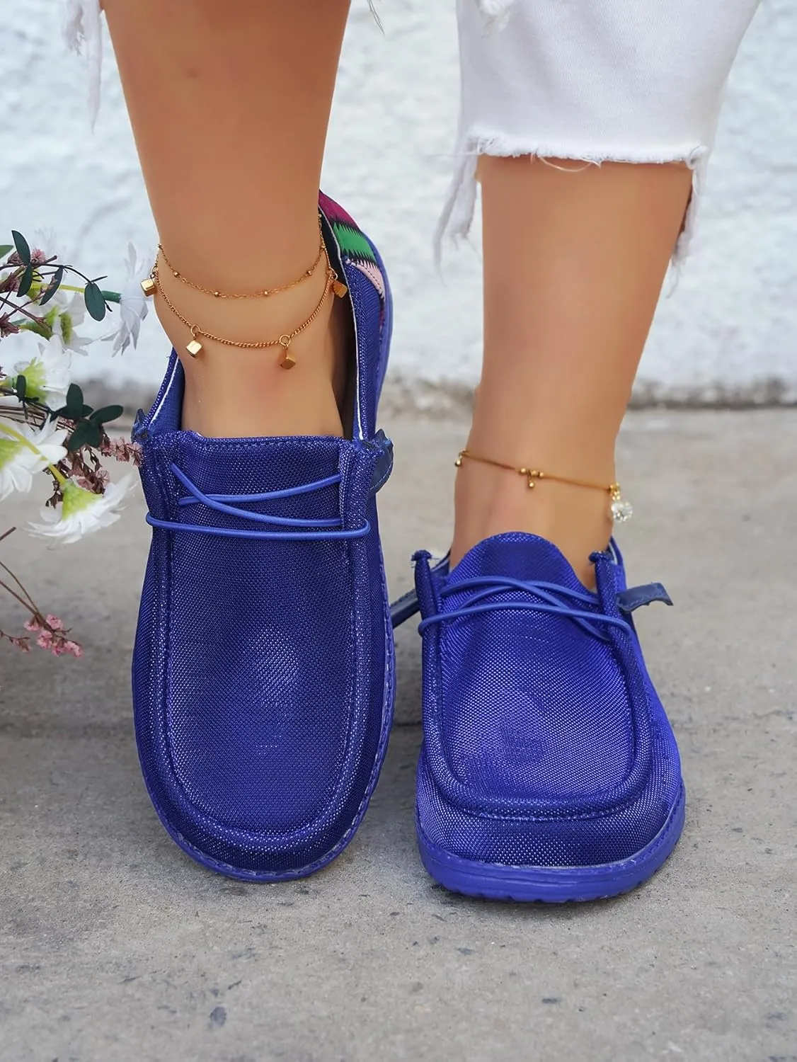 Women's Casual Boat Shoes Slip-on Loafers Lace-up Lightweight Breathable Orthopedic Easy Wear Walking Driving Outdoor Sneakers