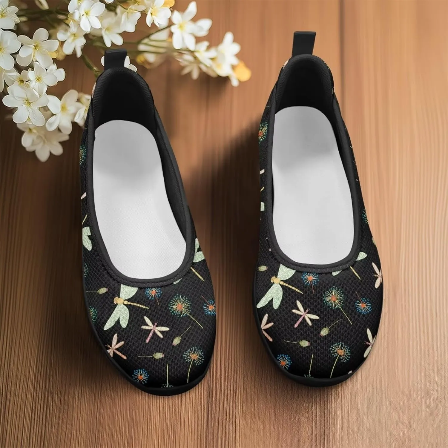 Women's Casual Slip-On Mesh Flat Lighweight Spring Work Shoes for Women with Anti-Slip Sole Size 6-10