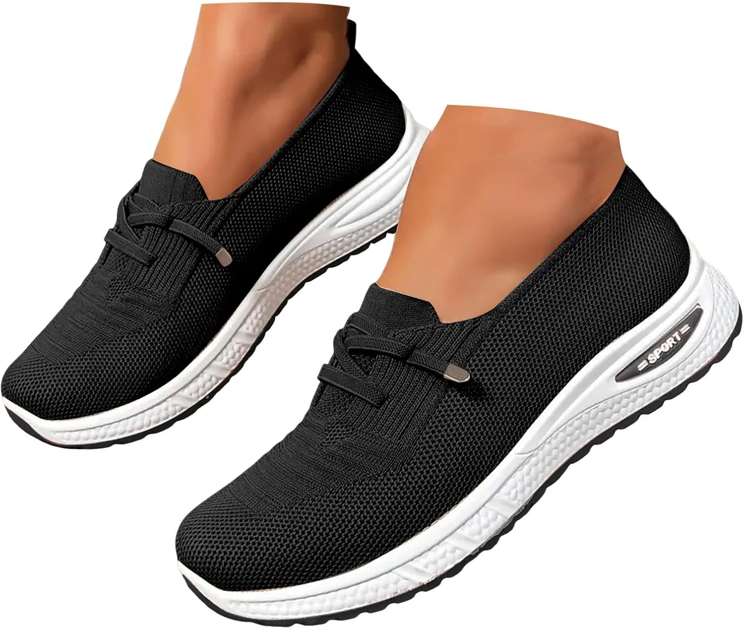 Womens Casual Walking Shoes Slip On 2025 Summer Lightweight Womens Sandals Comfortable Breathable Closed Toe Shoes