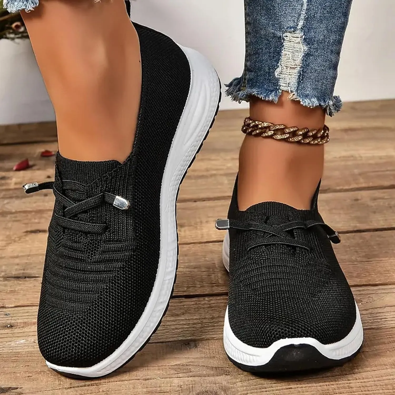 Womens Casual Walking Shoes Slip On 2025 Summer Lightweight Womens Sandals Comfortable Breathable Closed Toe Shoes