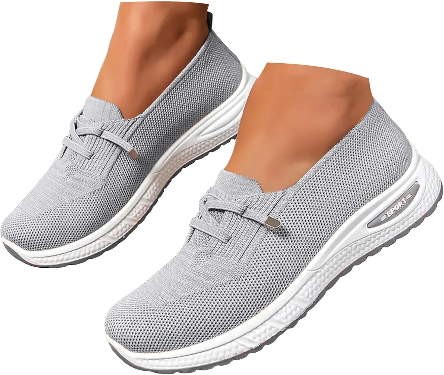 Womens Casual Walking Shoes Slip On 2025 Summer Lightweight Womens Sandals Comfortable Breathable Closed Toe Shoes