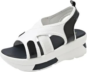 Womens Comfy Wedge Sandals Orthopedic X-Band Cushioned Footbed Arch Support Sports Sandals Ladies Comfortable Summer Slingback Adjustable Strappy Shoes for Hiking Walking Outdoor Indoor