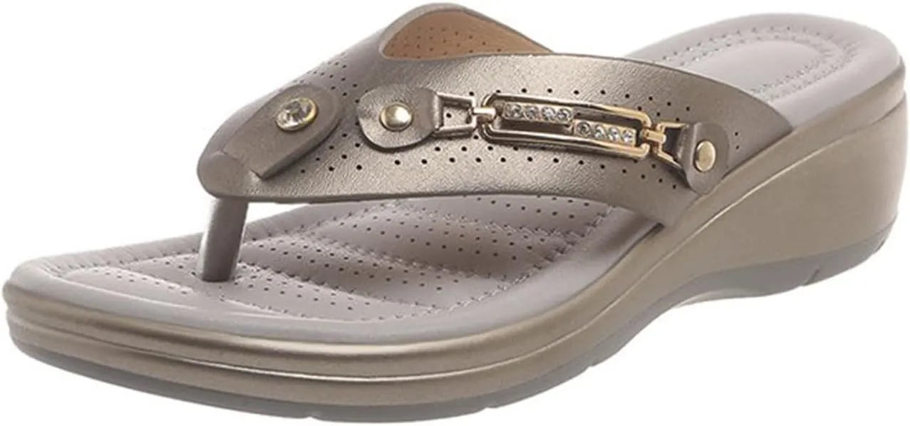 Womens Dress Shoes Platform Flip Flops Comfy Wedge Sandals Casual Anti Slip Lightweight Open Toe Slides