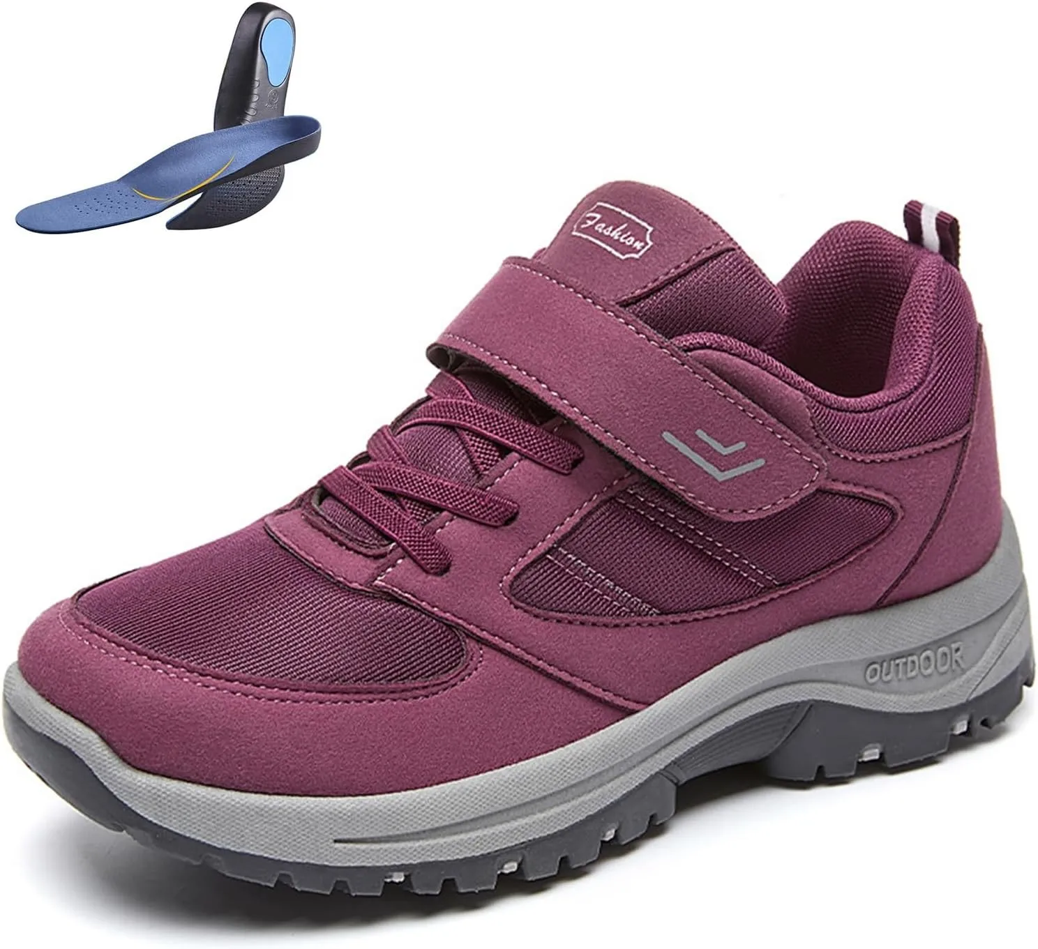 Women's Elderly Shoes,Adjustable Buckle Wide Orthopedic Shoes