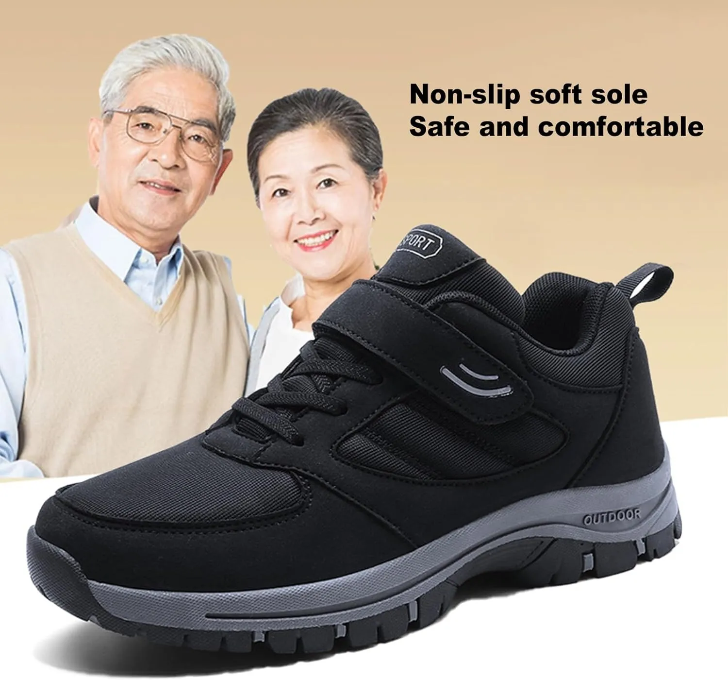Women's Elderly Shoes,Adjustable Buckle Wide Orthopedic Shoes
