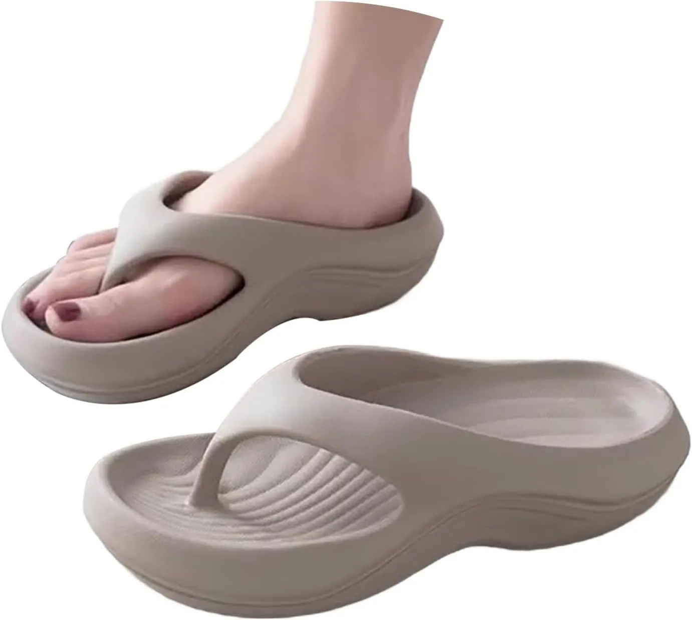 Womens Fashion Flip Flops Womens Slide Sandals Arch Support Slides Slip on Plantar Fasciitis Sandals Ladies