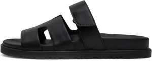 Womens Flat Sandals for Womens 2025 Summer Cute Leather Slippers Comfortable Non Slip ladies Platform Slide Sandal Mules