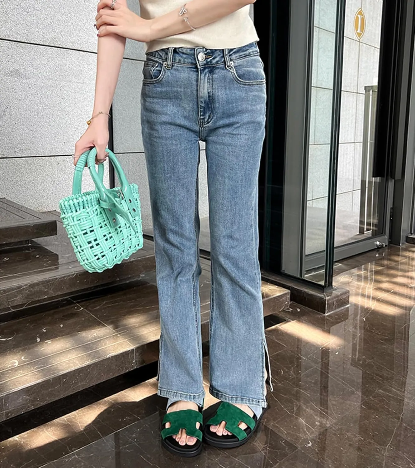 Womens Flat Sandals for Womens 2025 Summer Cute Leather Slippers Comfortable Non Slip ladies Platform Slide Sandal Mules