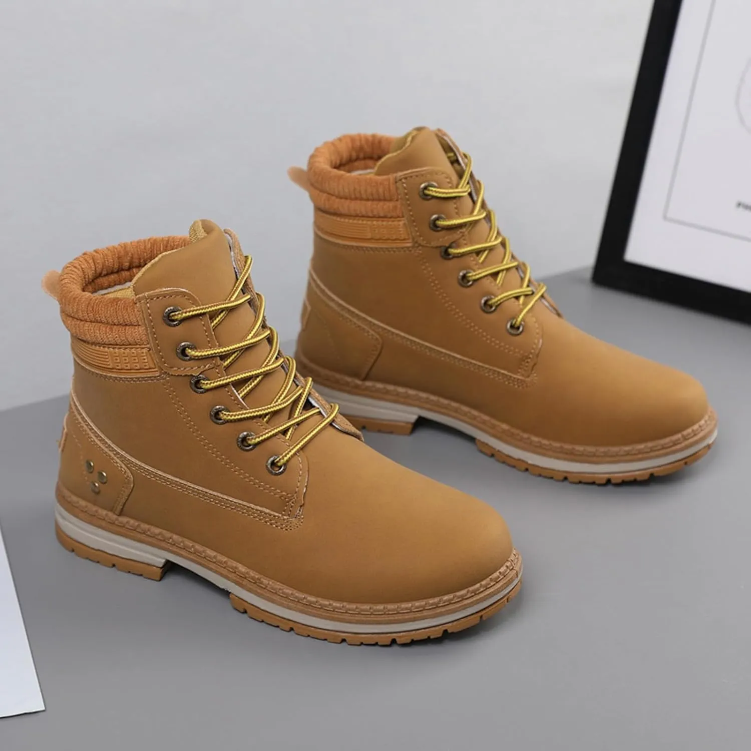 Womens Hiking Boots Combat Boots Womens Hiking Combat Boots Lace up Low Heel Waterproof Lightweight Versatile Boots