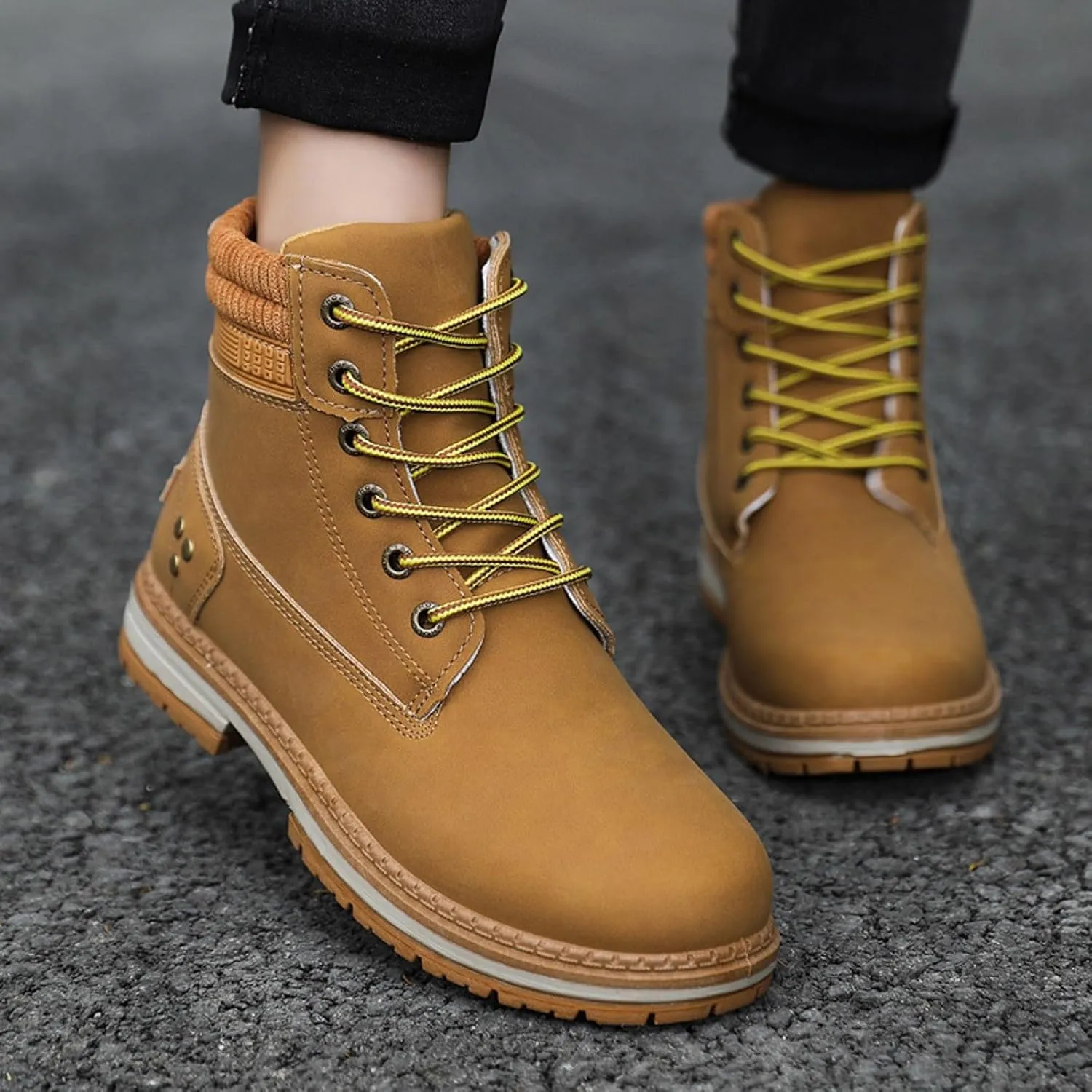 Womens Hiking Boots Combat Boots Womens Hiking Combat Boots Lace up Low Heel Waterproof Lightweight Versatile Boots