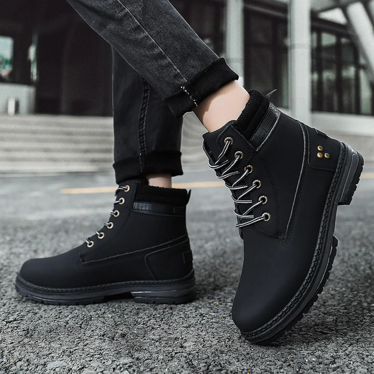 Womens Hiking Boots Combat Boots Womens Hiking Combat Boots Lace up Low Heel Waterproof Lightweight Versatile Boots