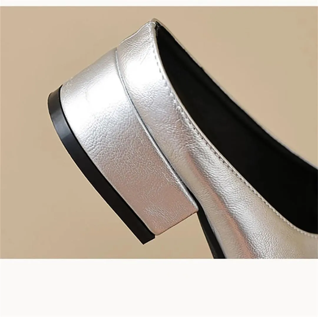 WomenS Korean Style Square Toe Slip On Med Square Heel Office Mules for Daily Shopping and Walking